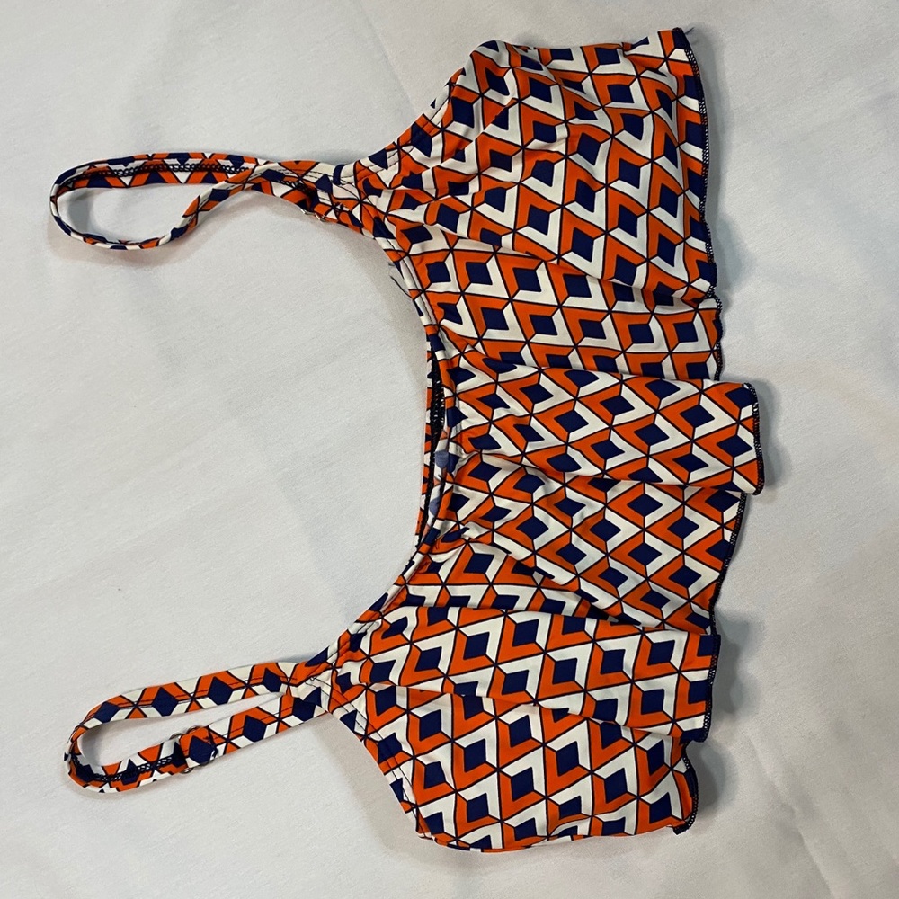Splendid orange and blue swimsuit top